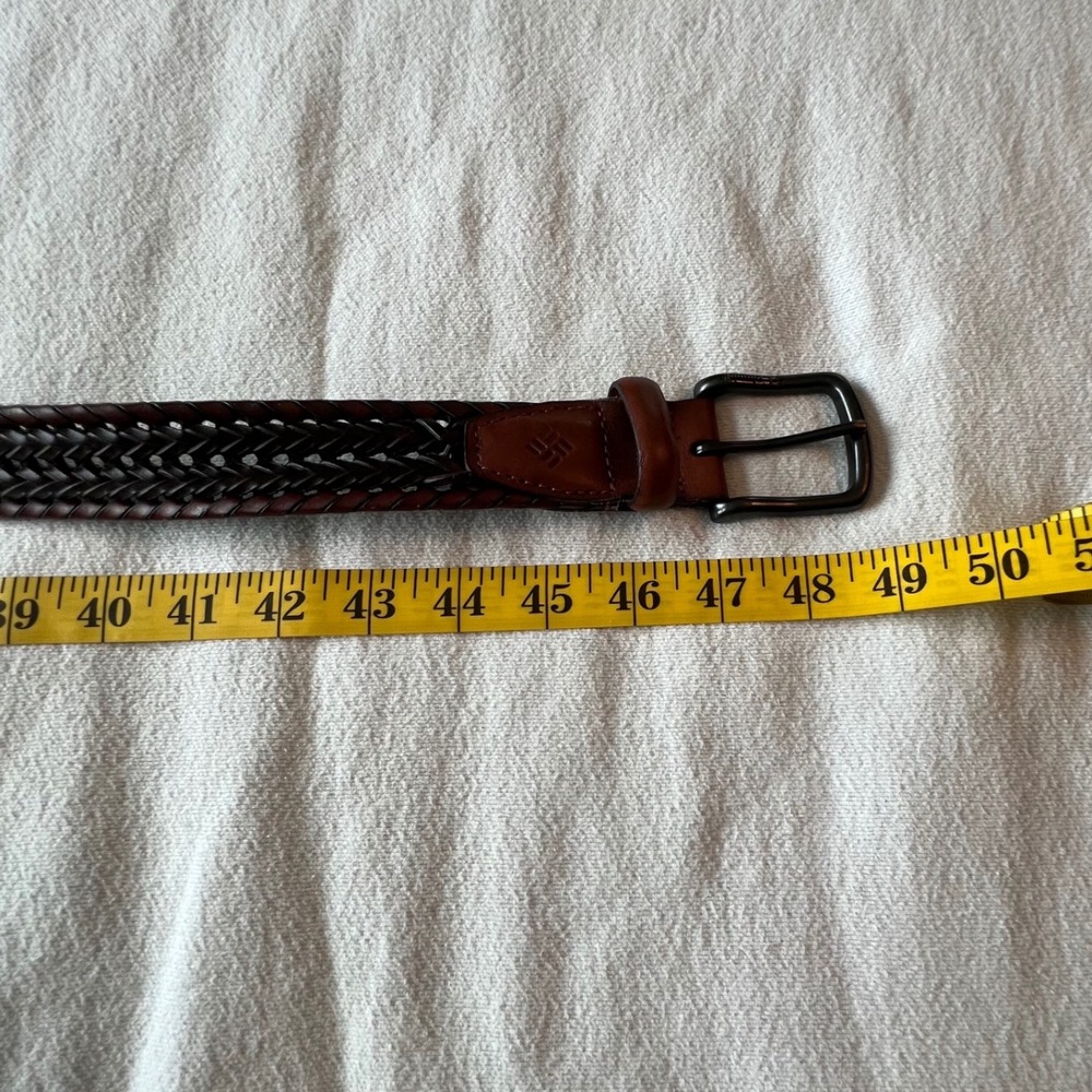 Columbia Mens Braided Leather Belt Mahogany Brown Black Woven Casual Outdoor - Picture 7 of 7